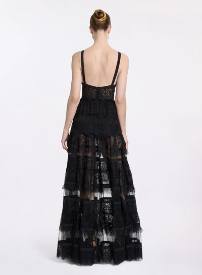 Abito lungo in pizzo Elie saab