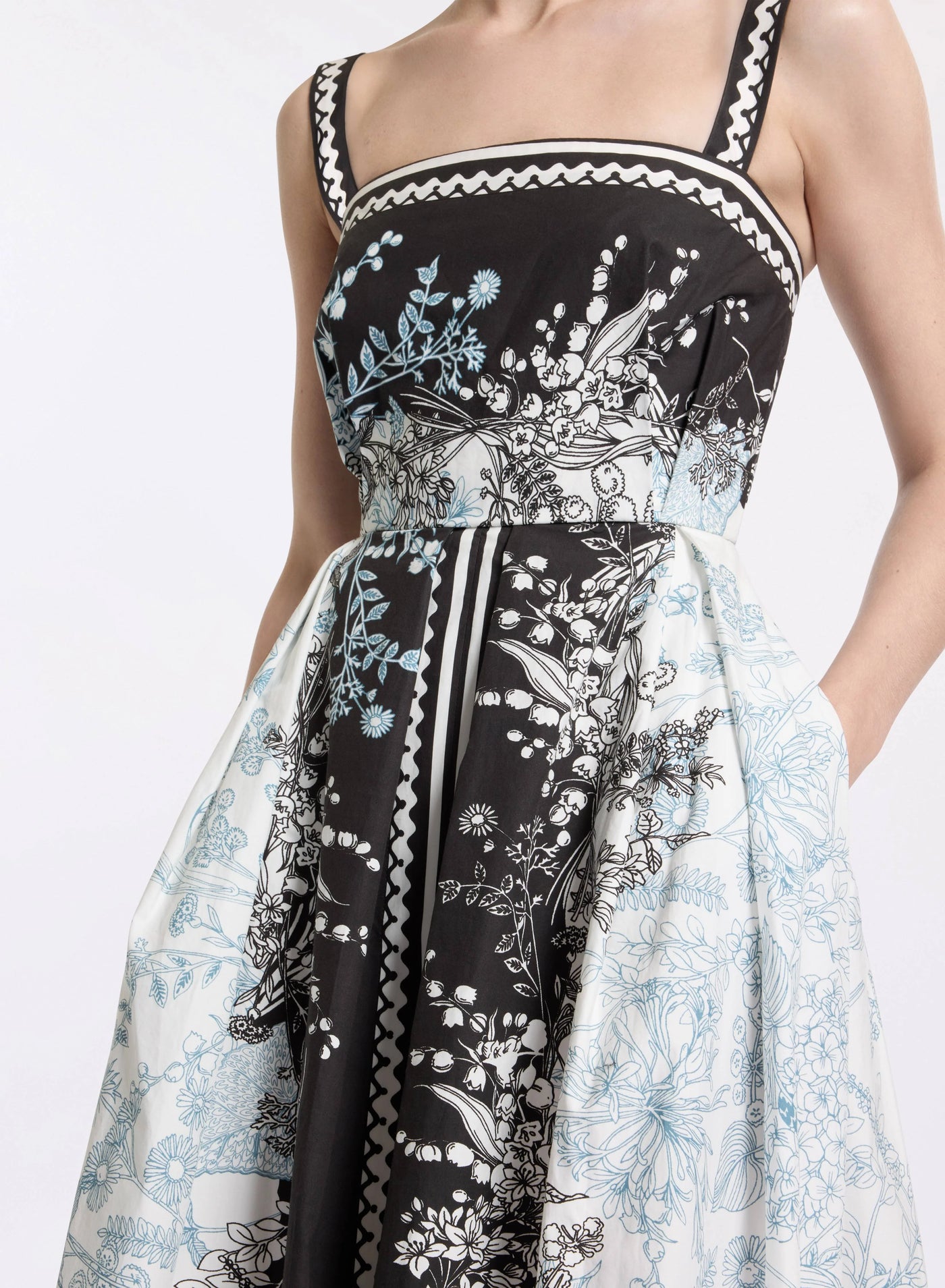 Abito in cotone stampato Elie saab